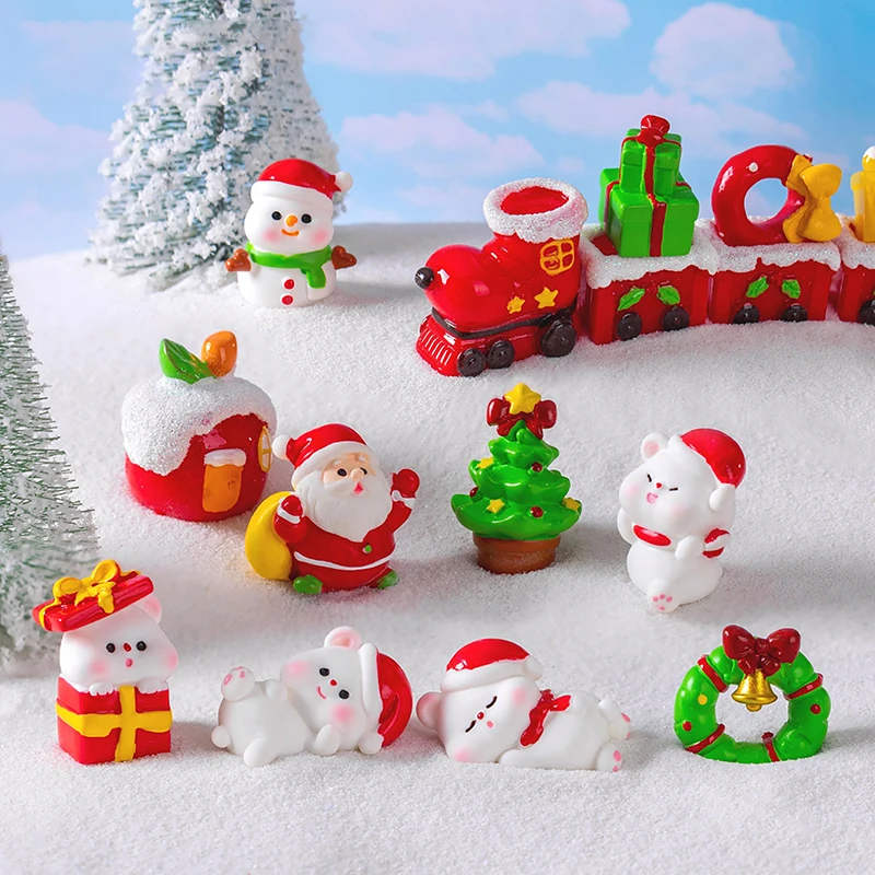 1 бр. Коледен подарък, миниатюрни фигурки на Дядо Коледа, Снежен човек, Мечка, Микро Пейзаж, декорация на домове със собствените си ръце За работния плот, стая декор
