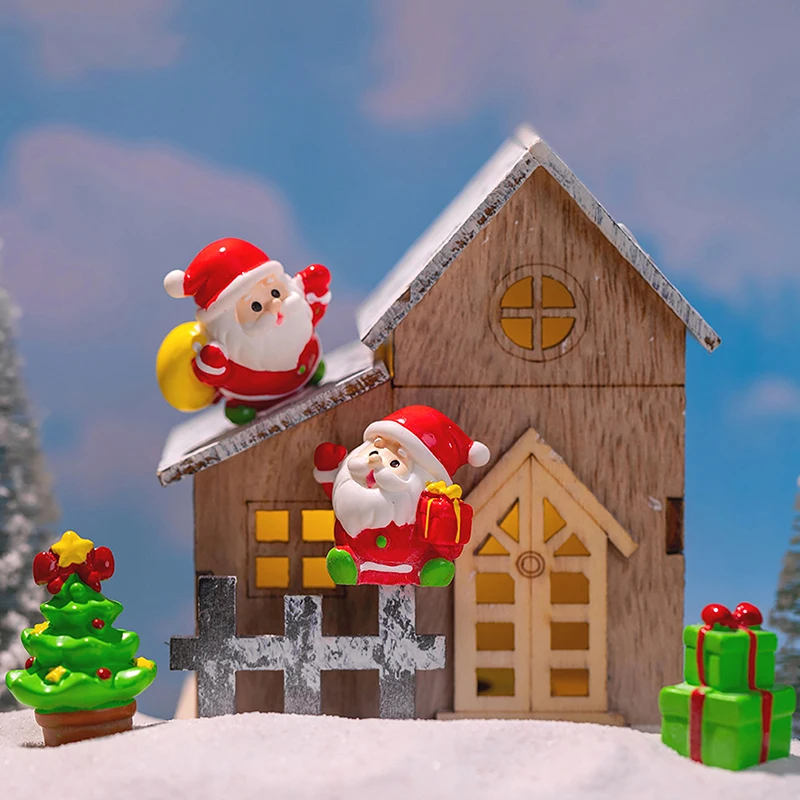 1 бр. Коледен подарък, миниатюрни фигурки на Дядо Коледа, Снежен човек, Мечка, Микро Пейзаж, декорация на домове със собствените си ръце За работния плот, стая декор