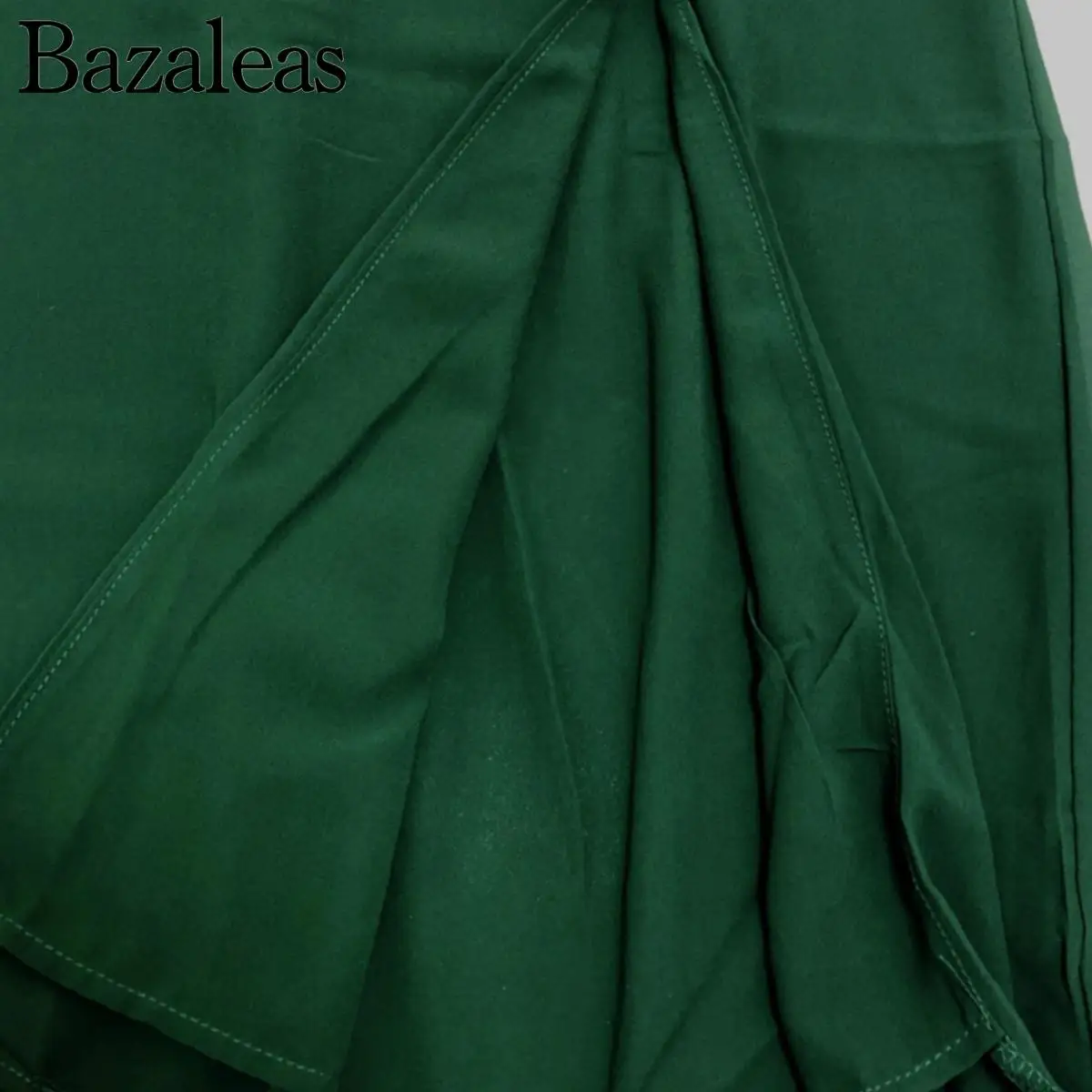 bazaleas women трафика official store REF Годишният Елегантна Секси Ретро Тънък зелен топ с цепка, рокля midi, вечерни рокли