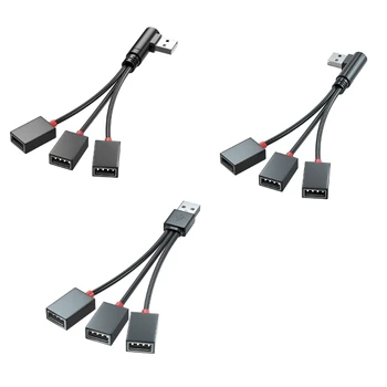 3 в 1 USB кабел-сплитер, USB сплитер за храна от 1 мъже 3 жени USB.0 Адаптер 1-3 USB-USB сплитер-разклонител