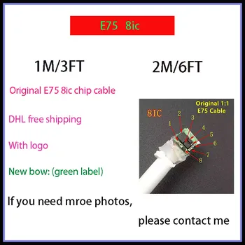 50 бр. на Едро Истински Оригинален 8ic E75 Чип синхронизация на данни на USB Кабела на Зарядното устройство за Foxconn 1 м/3 фута 2 м/6 метра, кабел за зареждане на телефона
