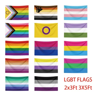 90x150 см ЛГБТ флаг от полиестер с принтом ЛГБТ-банер за Декора11