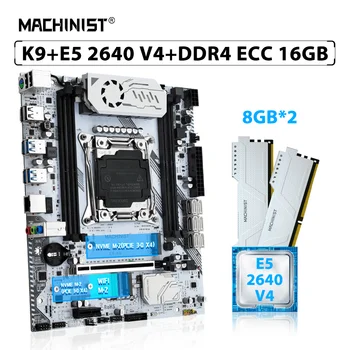 MACHINIST X99 K9 Комплект дънната платка LGA 2011-3 Комплект процесора Xeon E5 2640 V4 CPU 2 * 8 GB = 16 GB ECC памет DDR4 RAM PCIE 3.0 NVME M. 2