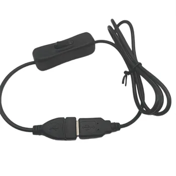 USB кабел от мъжа към жената, кабел за включване-изключване, ключ Мощност led лампи, линия за захранване 1 м, черна електроника, конвертиране на дати