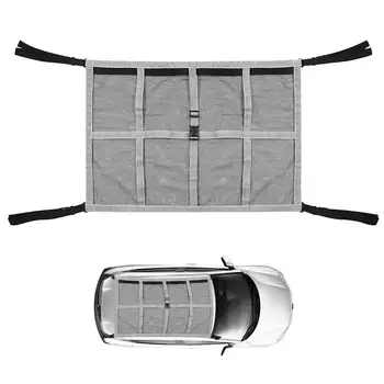 Двупластова автомобили таванна транспортна мрежа, Pocket кола органайзер за съхранение на покрива, носеща мрежа за камион, аксесоари за интериора на suv