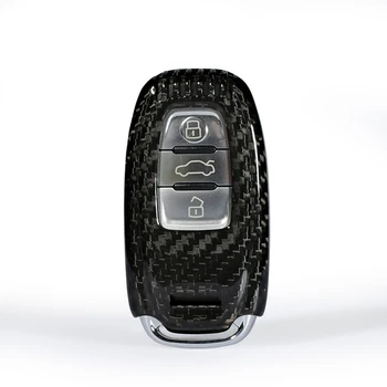 За Audi A3 A4 A5 A6 A7 A8 Auto Remote Smart Key Shell Fob Капак Червен/Черен Калъф от настоящето въглеродни влакна с покритие под формата на Лоса