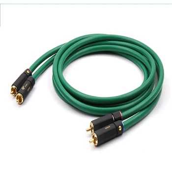 Интерфейсен кабел за Hifi аудио 2328 Позлатен Кабел 2RCA Високо качество 6N OFC HIFI аудио кабел RCA мъж към мъж