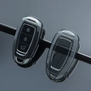 Калъф за носене на Ключодържател Черен Прозрачен калъф Elantra Palisade За Hyundai TPU Меки лепило автомобилни Аксесоари