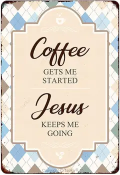 Кафе Възбужда ме, Исус ме Държи в движение, Забавен Плакат с цитат, Лидице Табели, Кафене, кът за Кафе, Бар, Кухня, Домашен Декор