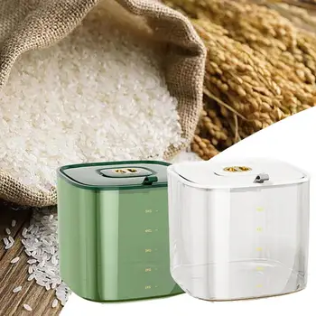 Контейнер за ориз Контейнер за съхранение на ориз Диспенсер Херметически Запечатани Контейнери за сухи храни за склада брашно и кухня