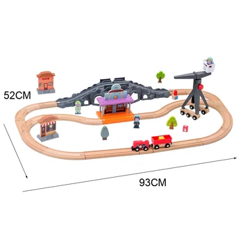 Направи си сам Дървена Камбанария Станция на Писта Комплект Съвместим С Всички Марки релсови пътни аксесоари за Сглобяване на Играчки За Деца PD66