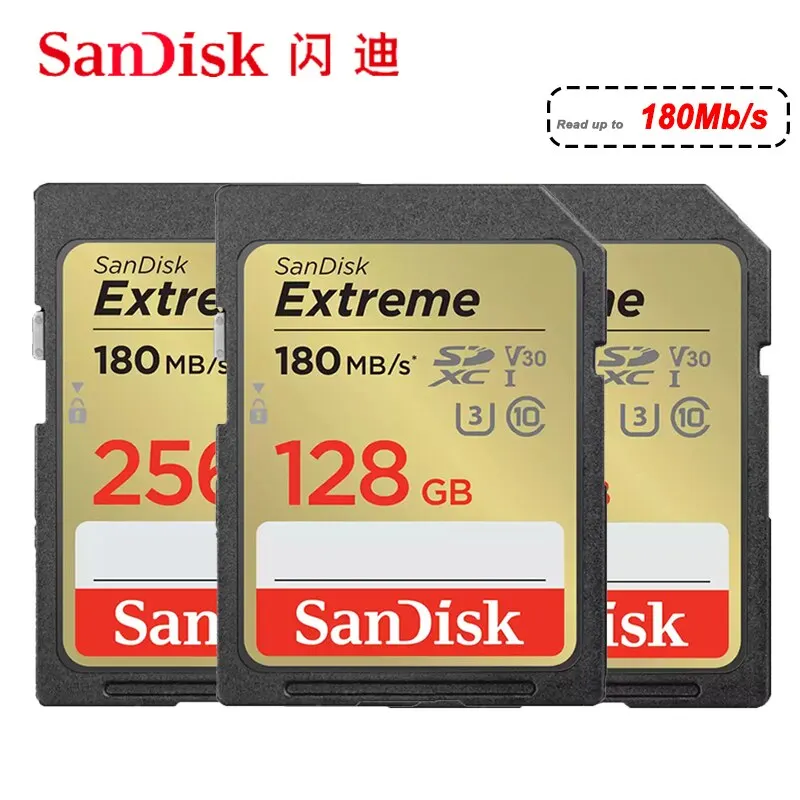 Карта памет SanDisk Extreme SDHC/SDXC SD-карта 4K UHD 512GB 32GB 64GB 128GB 256GB C10 U3 4K V30 UHS-I-Flash-карта за Фотоапарат