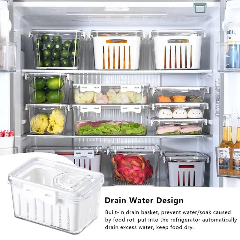 Контейнер За Съхранение на храна В Хладилника С Капаци, за Многократна употреба, Контейнери За Плодове И Зеленчуци, Компактна Кутия За Консервиране, Кухненски Организаторите