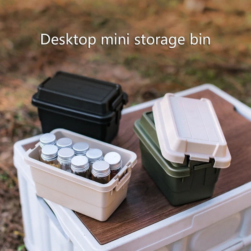 Мини кутия за съхранение за нощуване на открито Обем 1,1 л, Тенис на маса Кутия за съхранение на бутилки с Подправки, Пътен Барбекю, Малка пластмасова кутия за съхранение