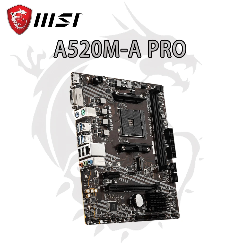 Новият процесор на AMD Ryzen 5 5600 R5 5600 + дънна Платка MSI A520M-A PRO Micro ATX AMD A520 DDR4 M. 2 USB3.2 STAT 3.0 SSD 64G Socket AM4