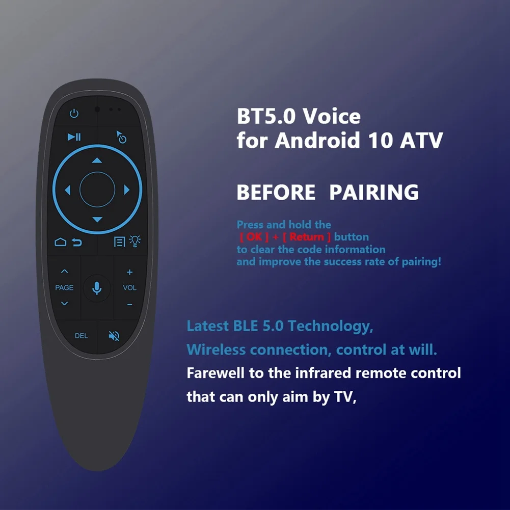 G10S Pro BT Airmouse Гласова Дистанционно Управление с Осветени Безжичен Google Player IR Обучение G10 Жироскоп за Android TV Box