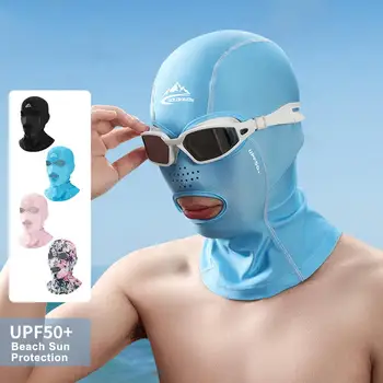 1 бр. Солнцезащитная маска с качулка, Бикини, Плуване, Плажен слънцезащитен крем, Удобни еластична дишаща Велосипедна маска с защита от uv, Риболов U4G6