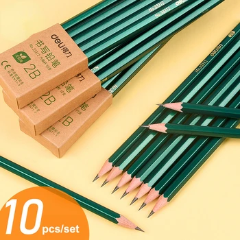 10 бр./лот, дървен молив HB 2B 2H, детски молив за рисуване, канцеларски материали за бродерия