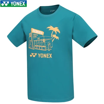 2023 Тенис YONEX тениска за бадминтон, тениска с къс ръкав, дрехи, быстросохнущий спортен трикотажный топ 115223, мъжки дамски поло