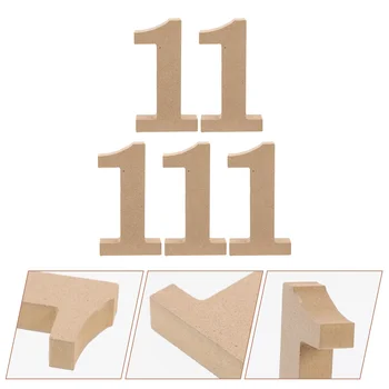 5 Бр. Декор с букви, дървени цифри, Маса за партита, износоустойчиви занаятчийски украса за дома