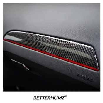 BETTERHUMZ За Audi A4 B8 2009-2016 4 бр. Етикети на дверную панел от въглеродни влакна, панел, табло на втория пилот, Аксесоари за интериор на автомобила