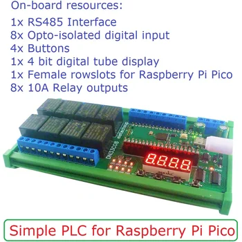 DC 12V 24V 8-канален Многофункционален таймер забавяне на RS485 Modbus Релеен модул за Raspberry Pi Pico Simple Open 