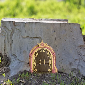 Elven Чудесата На Вратата На Миниатюрна Градина Миниатюрни Дървени Орнаменти На Украса Занаяти