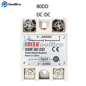 Solid state relay модул dc 10-100A SSR-10DD SSR-25DD SSR-40DD SSR-60DD SSR-80DD SSR-100DD Вход за постоянен ток 3-32 В, на Изхода за постоянен ток В 5-200