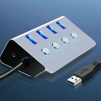 USB-hub-Сплитер с Отделни ключове, Многопортовый USB3.0 Hub-Удължител, Адаптер, Директна доставка