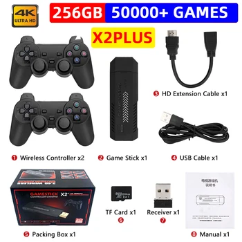 X2 PLUS Игра Stick 4K Ретро Игрова конзола 2,4 G Безжични Контролери HD 4,3 Система 50000 40 Игрите на Емулатора за SEGA/PSP/PS1