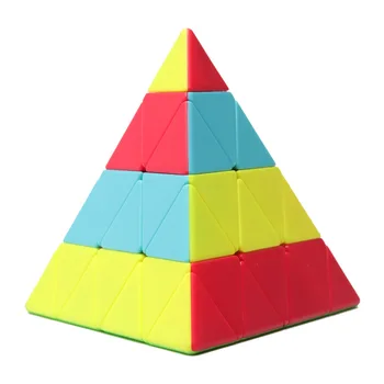 YiSheng Magico Cubo Пирамида 4x4 Рубик Пираминкс Квадрата на Скоростта на Магически Куб 4x4x4 Пирамидка 4by4 Обрат Пъзел Развитие на Цветни