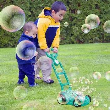 Автоматична машина за сапунени мехури, косене на трева, под формата на трева, вентилатор за сапунени мехури, Интерактивни играчки за спорт на открито, подаръци за рожден ден за деца