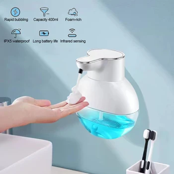 Автоматично дозиране система сапун Smart Foam 400 мл, Ръчно перална машина, Стенен инфрачервен сензор, Кухненски помпа за почистване