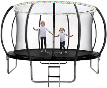 Батут - 8 метра, 10 метра, 12 метра, 14 фута със led подсветка - Детски развлекателен батут на открито за деца/ASTM/Trampoline