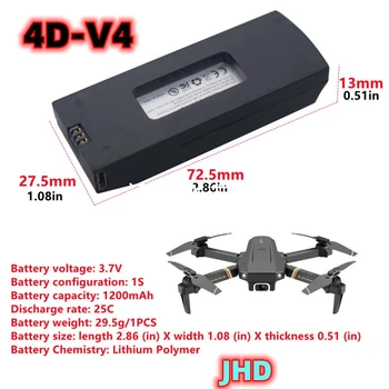 Безплатна доставка JHD V4 Drone Батерия 2000mAh Lipo Батерия за 4DRC V4 Drone Battery