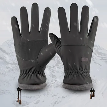 Водоустойчиви топли зимни ръкавици, ски ръкавици, сноуборд, каране на мотоциклет, ветроупорен ръкавици за сензорен екран