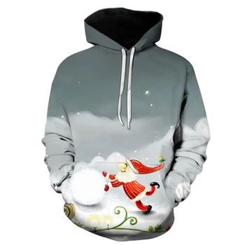 Есенно-зимни hoody 2021 година с 3D-принтом, Коледна мъжки hoody с шарките на Снежен човек, мъжки и дамски hoody в стил хип-хоп, модерен hoody за партита
