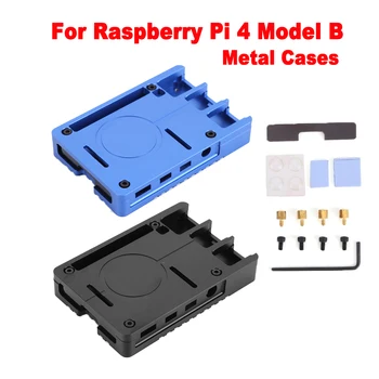 За Raspberry Pi 4 Модел B Алуминиева сплав с ЦПУ, корпус пасивно охлаждане, скоростна, Силикон теплопроводящий кръпка, Аксесоари за направи си САМ