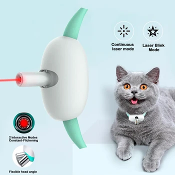 Играчка за котки с led лазерна подсветка, Носене Автоматични Електрически Умен забавен нашийник за коте, Интерактивни играчки за котка, Играчки за упражнения