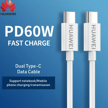 Кабел за бързо зареждане на Huawei PD 60W от Type-C Type C за Samsung Xiaomi, зарядно устройство, USB C-кабел за зареждане на Iphone-кабел за трансфер на данни