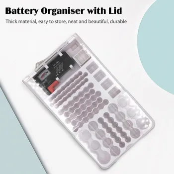 Калъф за съхранение на батерии, кутия с тестер, Прозрачна Запирающаяся на кутията, Органайзер за съхранение на батерии, Органайзер и калъф за съхранение на батерии