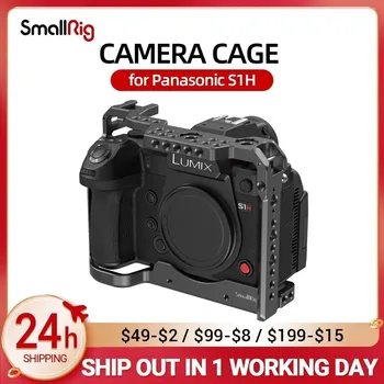 Клетка SmallRig S1H за фотоапарат Panasonic S1H с Прикрепен за студено Башмака и релса на Нато Fr EVF за Монтиране на Микрофон Вариант 