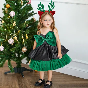 Коледа Зелена Вечерна рокля за момичета с голям Нос, Дрехи за новородени, Празнична рокля на Принцеса, Луксозни Костюми Vestidos