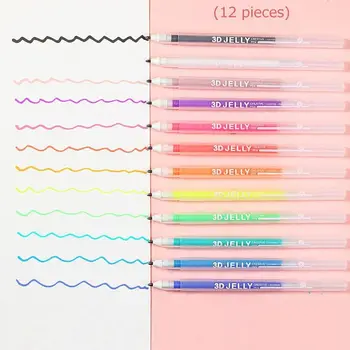 Комплект Цветни гелевых дръжки Kawaii Juice, Химикалка химикалка 1.0 mm, 3D Гланц Желейные химикалки, Ученически канцеларски материали, химикалки за рисуване