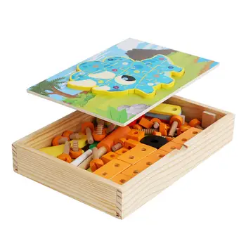 Комплект дървени гайки и болтове Забавни играчки Монтесори подходяща форма и цвят за предучилищна момчета момичета от 3 години на Отлична подаръци