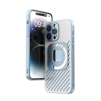 Мек каркасный Алуминий метален калъф За iPhone 14 Pro Max 14 Plus, устойчив на удари Защитен калъф, Магнитна безжична зареждане