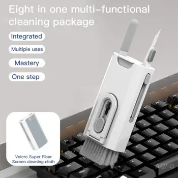 Многофункционален комплект за почистване на клавиатури, слушалки, Гребец, ключове, мобилен пречистване на екрана, вграден костюм за почистване на екрана