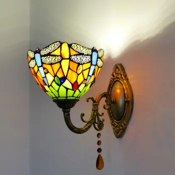 Монтиран на стената лампа, Стенни лампи, Лампа, Пирамида под формата на Слънчоглед, Дизайн във Формата на Конче, Стъклена Украса за Спални, Лампа, Окачена Декор
