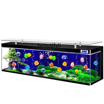 Нов усъвършенстван шкаф от Сверхбелого Стъкло, Вграден аквариум за риби В Малък хол, Екологичен аквариум