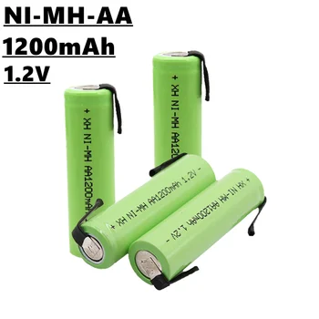 Нова акумулаторна батерия AA NiMH, 1.2, 1200 mah, със заваръчни барабани, стабилна и безопасна зареждане, подходяща за електрическа четка за зъби